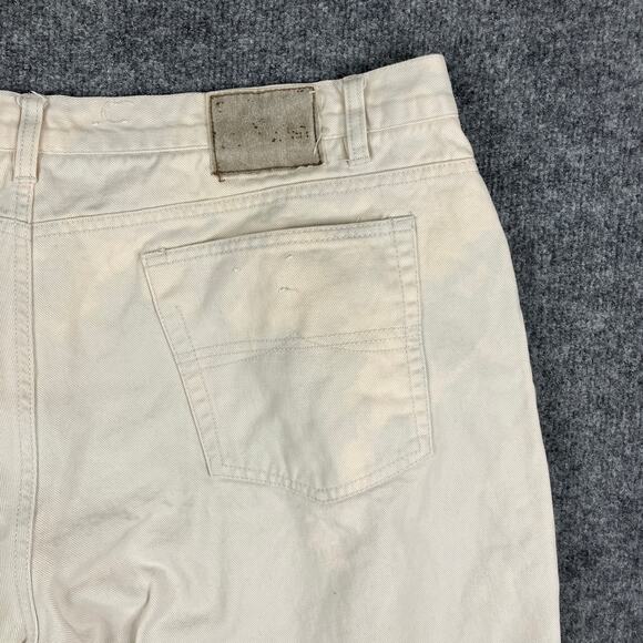 Bugle Boy Shorts Mens Size 42 White Denim 90s Vintage Casual Jean Cutoff Style - Picture 9 of 10